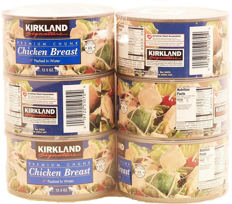 Kirkland Signature Premium Chunk Chicken Breast Packed in Water, 12.5 Ounce, 6 Count - Image 1
